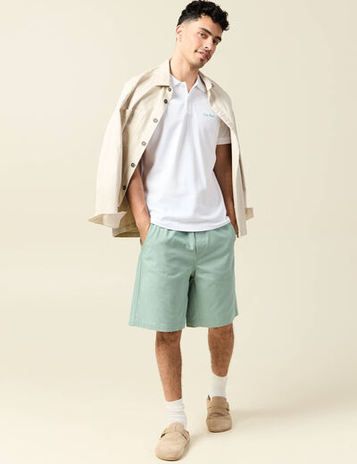 Polo manches courtes blanc homme