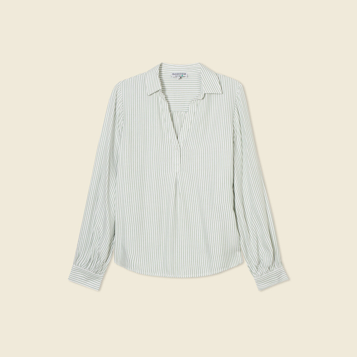 Blouse manches longues vert olive femme