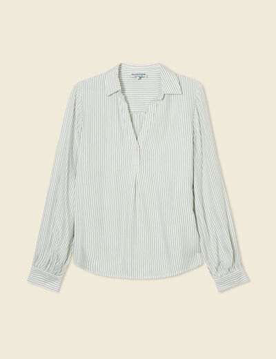 Blouse manches longues vert olive femme