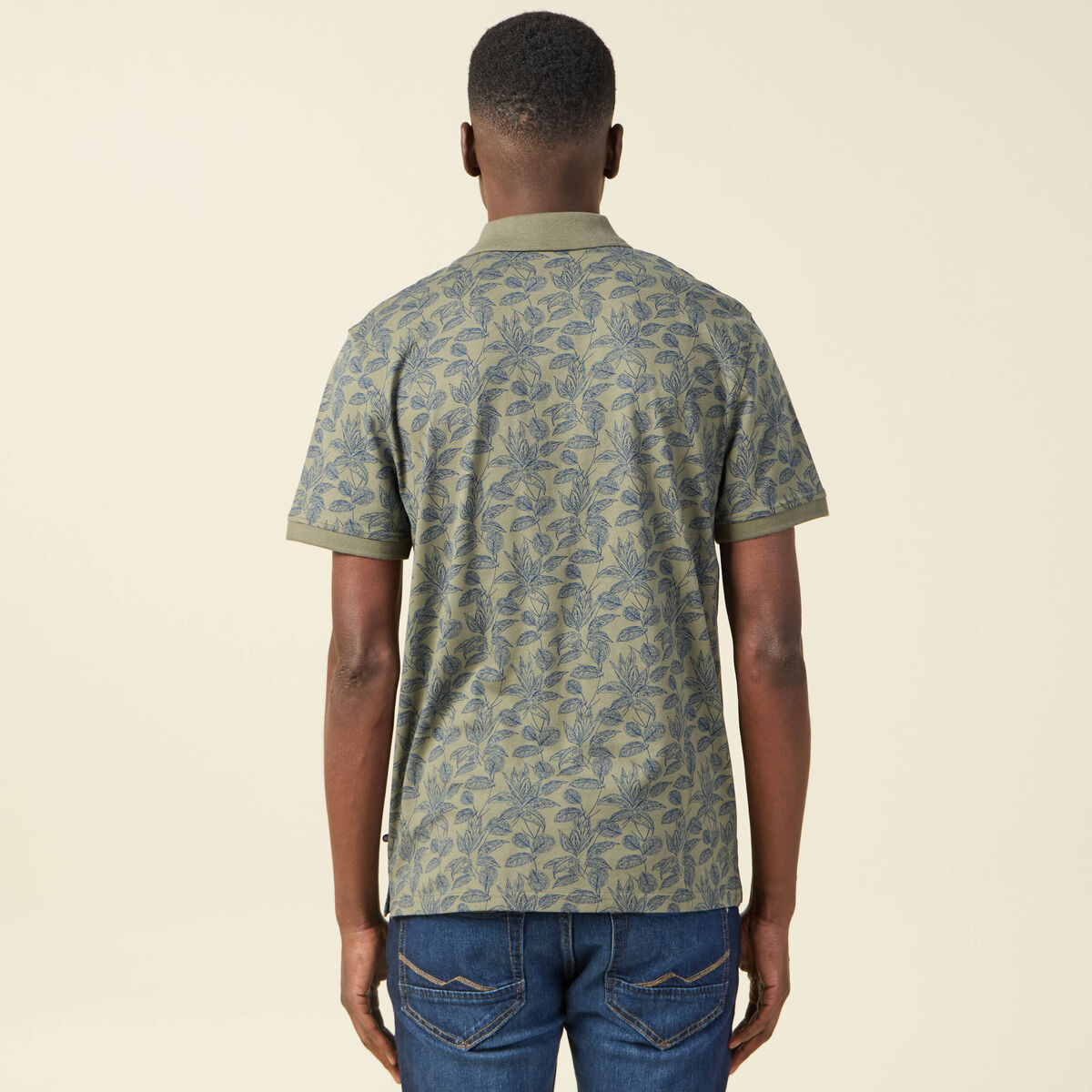 Polo éco-responsable vert kaki homme