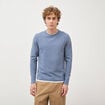 T-shirt manches longues bleu fonc&eacute; homme