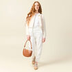 Jeans slouchy taille haute denim blanc femme
