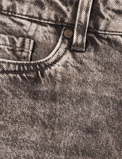 Jeans straight 5 poches denim snow gris femme