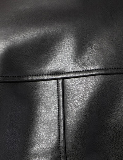 Veste manches longues col biker noir homme