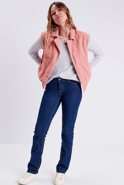 Pull manches longues gris femme