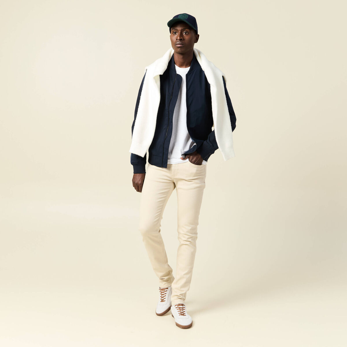 Jeans slim ecru homme