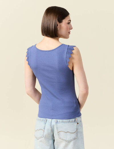 Débardeur bretelles larges bleu gris femme