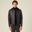 Veste droite avec capuche noir homme
