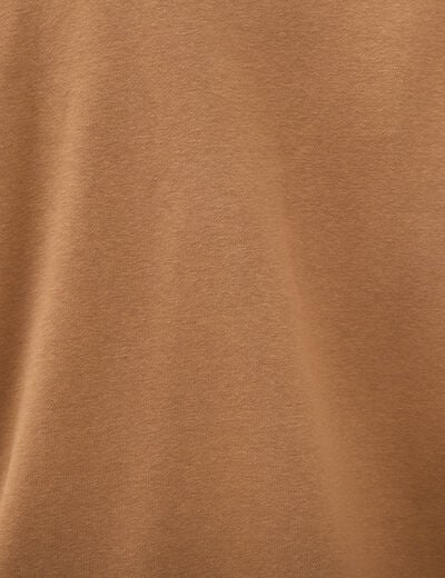 Sweat col rond manches longues marron femme