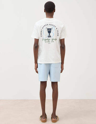 T-shirt en coton ecru homme