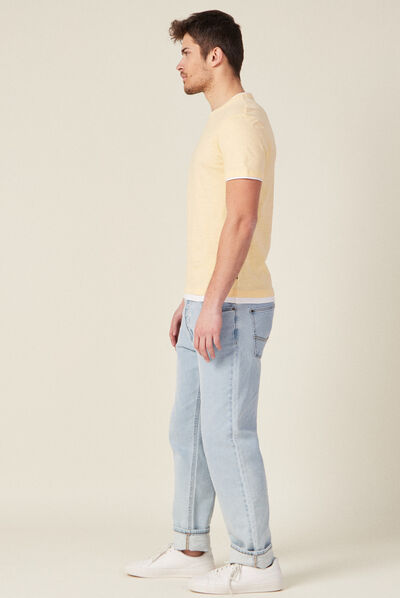 T-shirt manches courtes jaune clair homme