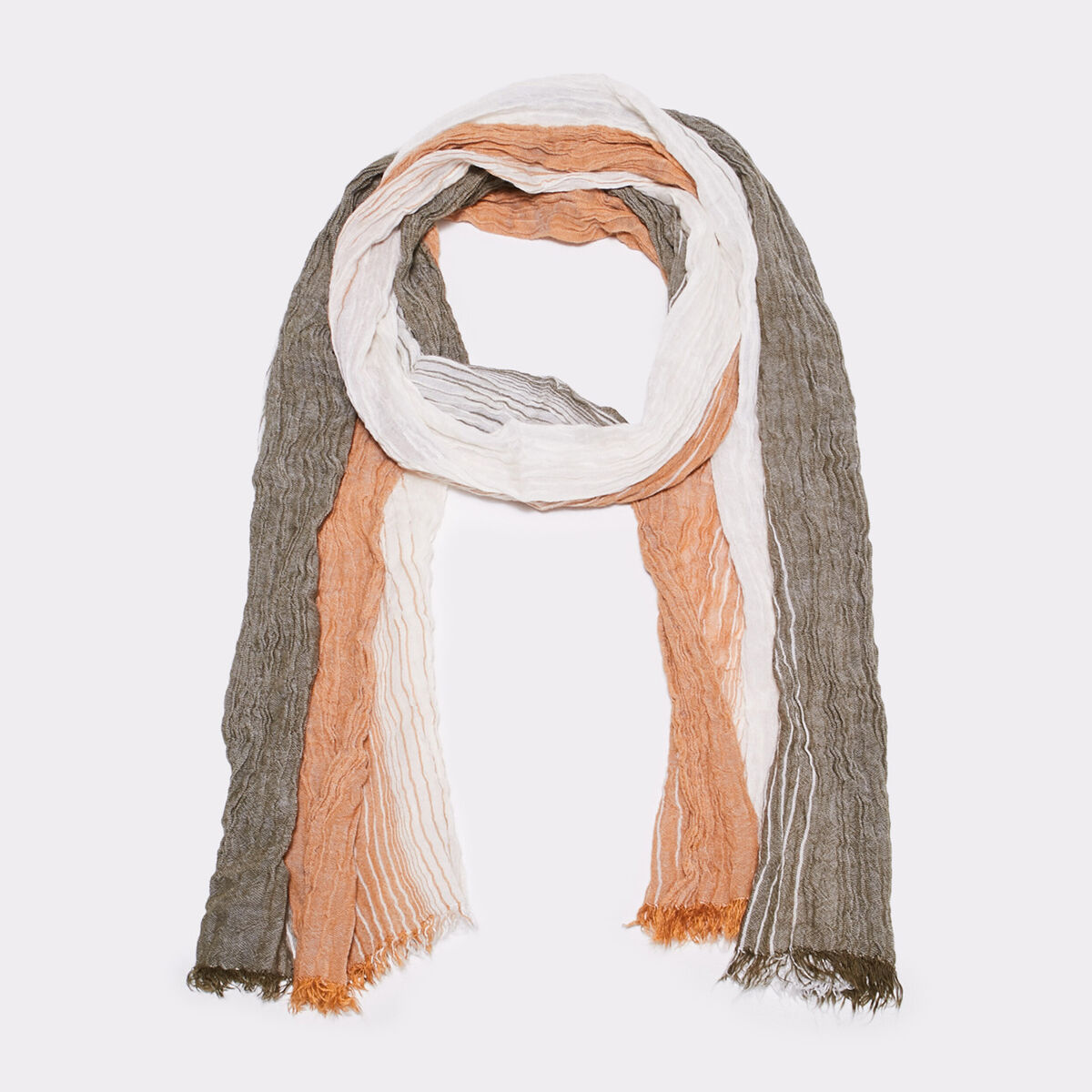 Foulard froissé vert kaki homme