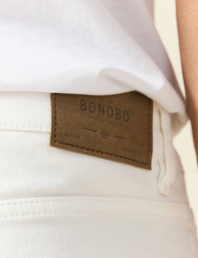 Jeans straight taille tapered denim blanc homme