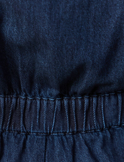 Combipantalon en coton aspect jeans denim brut rinse femme