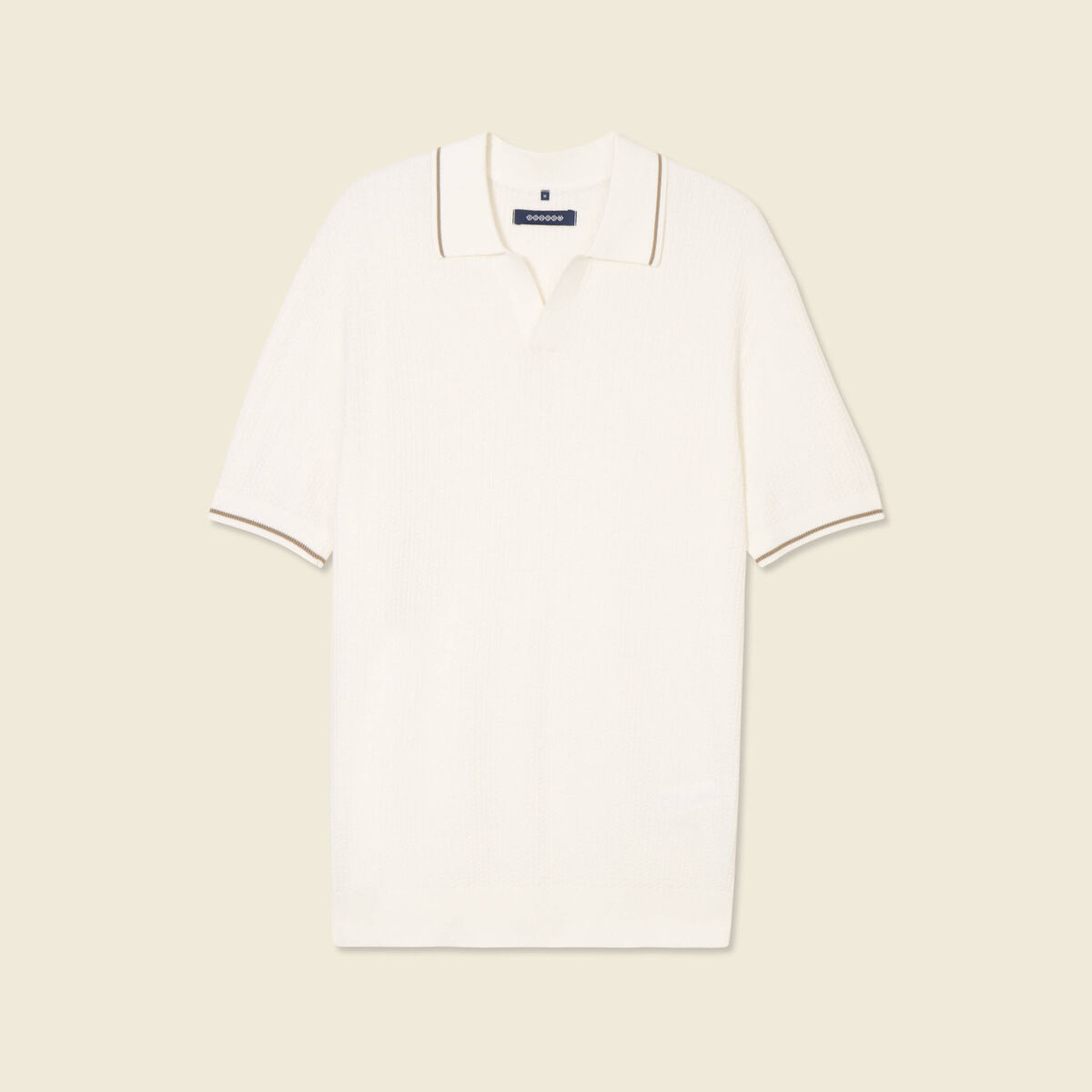 Polo manches courtes ecru homme