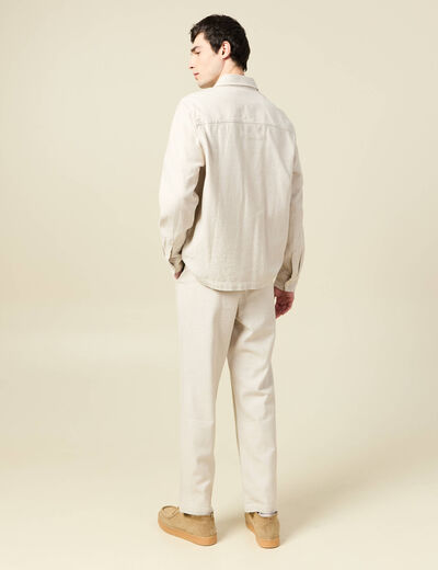 Surchemise manches longues ecru homme