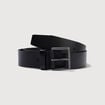Ceinture large en cuir noir homme