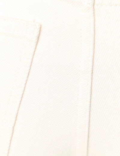 Jeans baggy ceinturé denim blanc femme