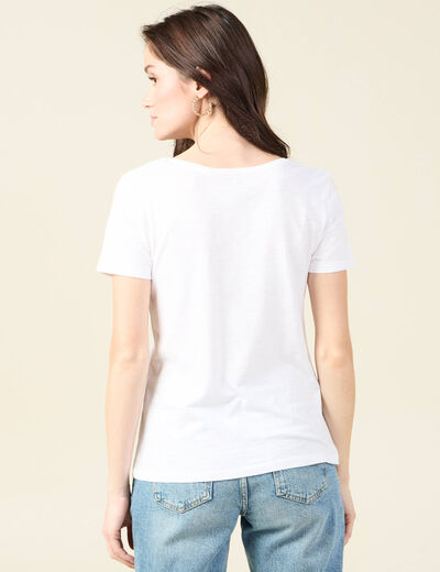 T-shirt manches courtes blanc femme