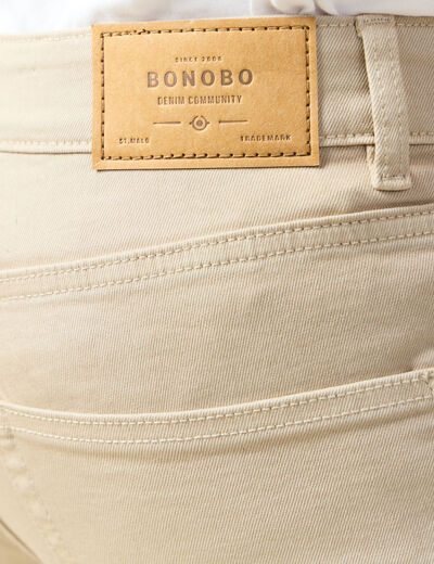 Jeans slim 5 poches denim beige homme