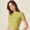 T-shirt manches courtes vert anis femme