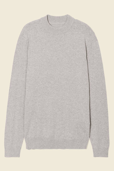 Pull manches longues gris foncé homme
