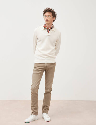 Pull manches longues ecru homme