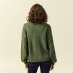 Gilet manches longues vert kaki femme