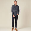 Chemise à manches longues bleu marine homme