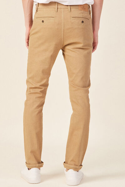 Pantalon chino slim vert kaki homme