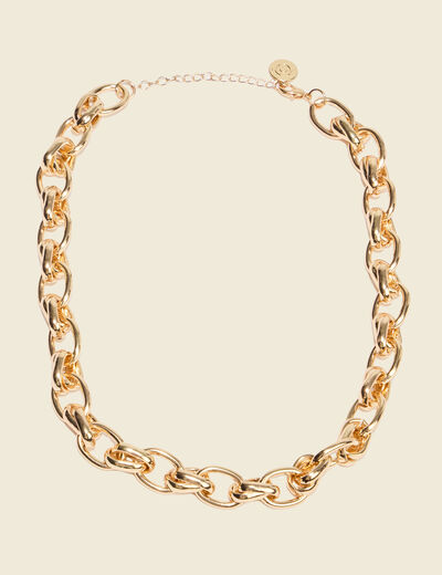 Collier avec cha&icirc;ne couleur or femme