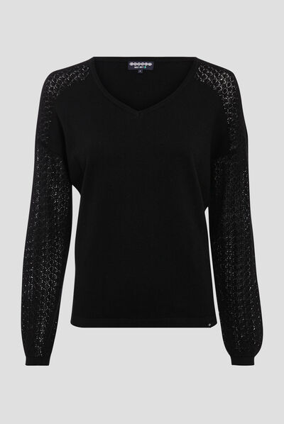Pull éco-responsable noir femme