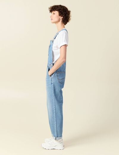 Salopette en jean denim stone femme