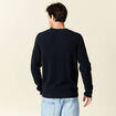 Pull manches longues fabriqué en France bleu marine homme