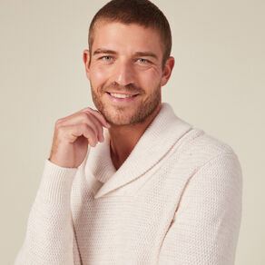 Pull éco-responsable ecru homme