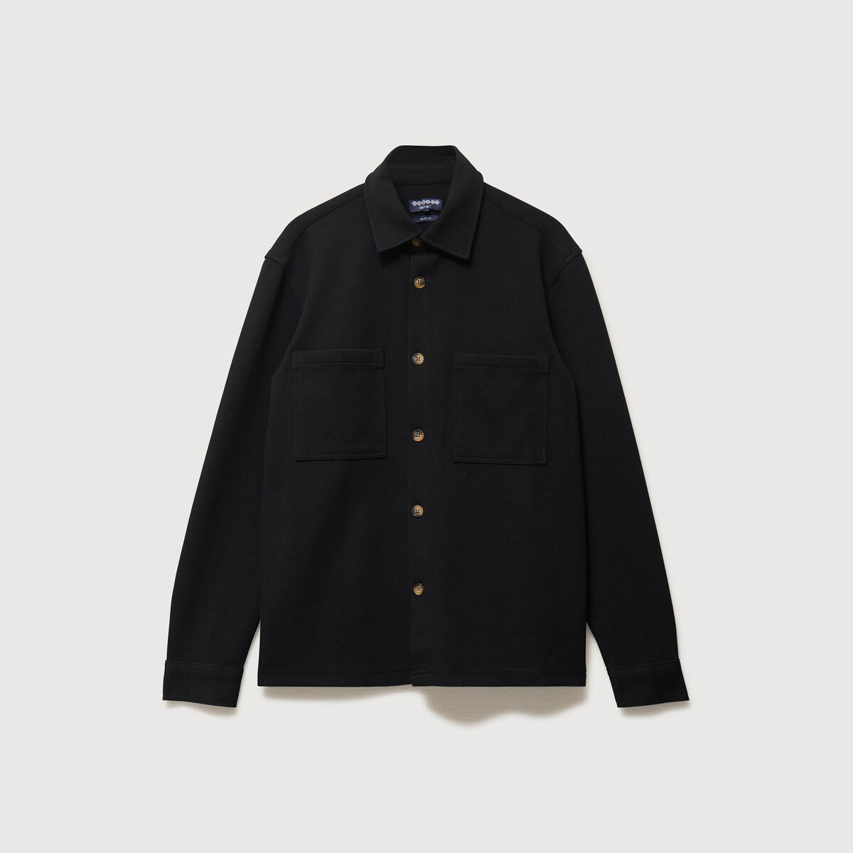 Surchemise droite col am&eacute;ricain noir homme