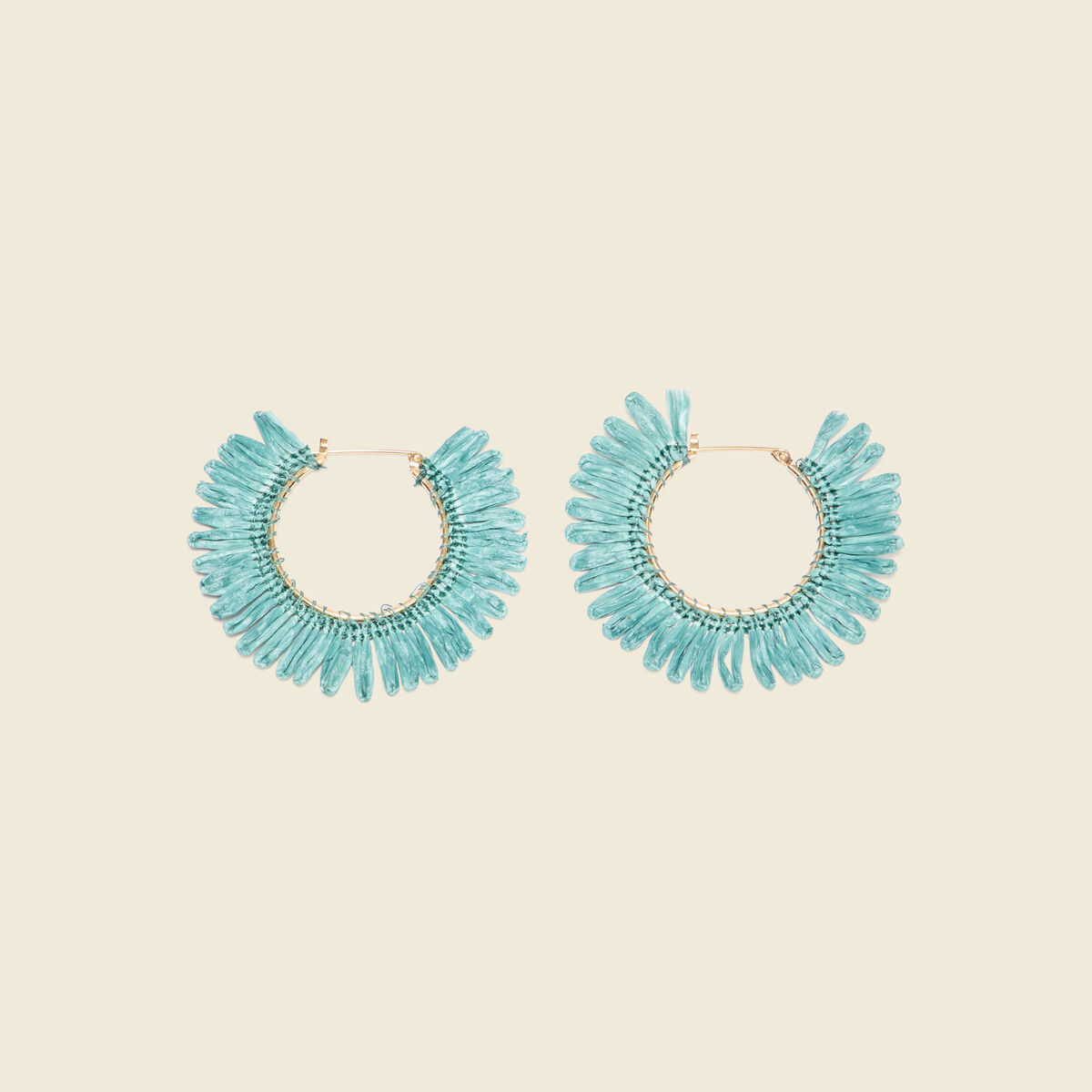 Boucles d'oreilles créoles vert pastel femme