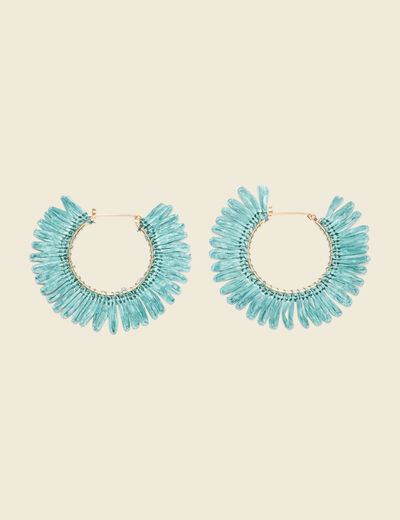 Boucles d'oreilles créoles vert pastel femme
