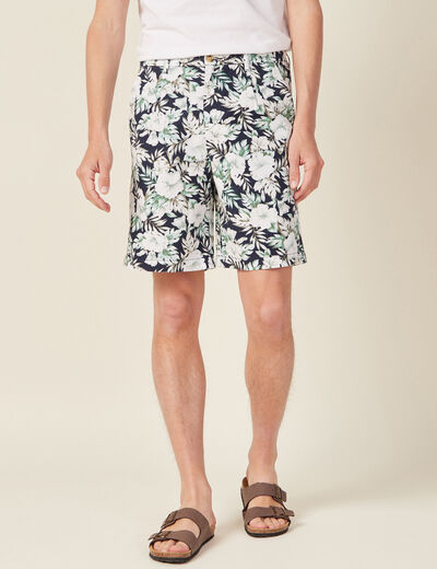 Bermuda slim bleu marine homme