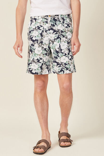 Bermuda slim bleu marine homme