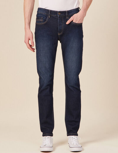 Jeans slim 5 poches denim brut homme