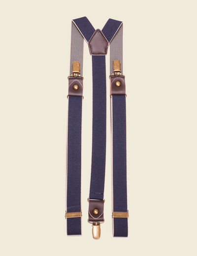 Bretelles avec pinces bleu marine homme