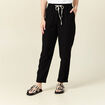 Pantalon droit à coulisse noir femme