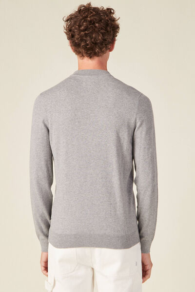 Pull manches longues gris foncé homme