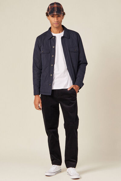 Pantalon chino tapered velours noir homme
