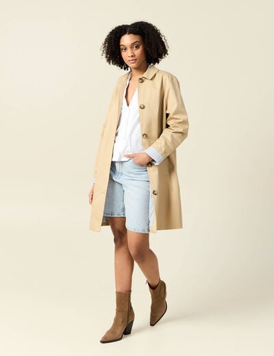 T-shirt manches courtes brodé blanc femme