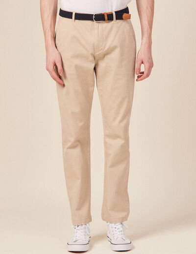 Pantalon chino straight beige homme