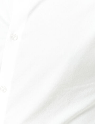 Chemise droite courte col am&eacute;ricain blanc homme