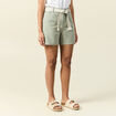 Short boyfriend ceintur&eacute; jean vert kaki femme