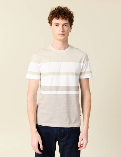 T-shirt manches courtes beige homme